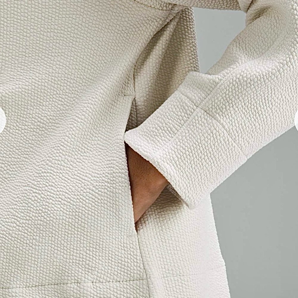 Lululemon Textured Half-Zip Hoodie Bone Size 8 - Picture 9 of 16